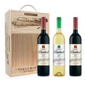 Caixa de Madeira 2 rood en 1 wit 3 stuks-0